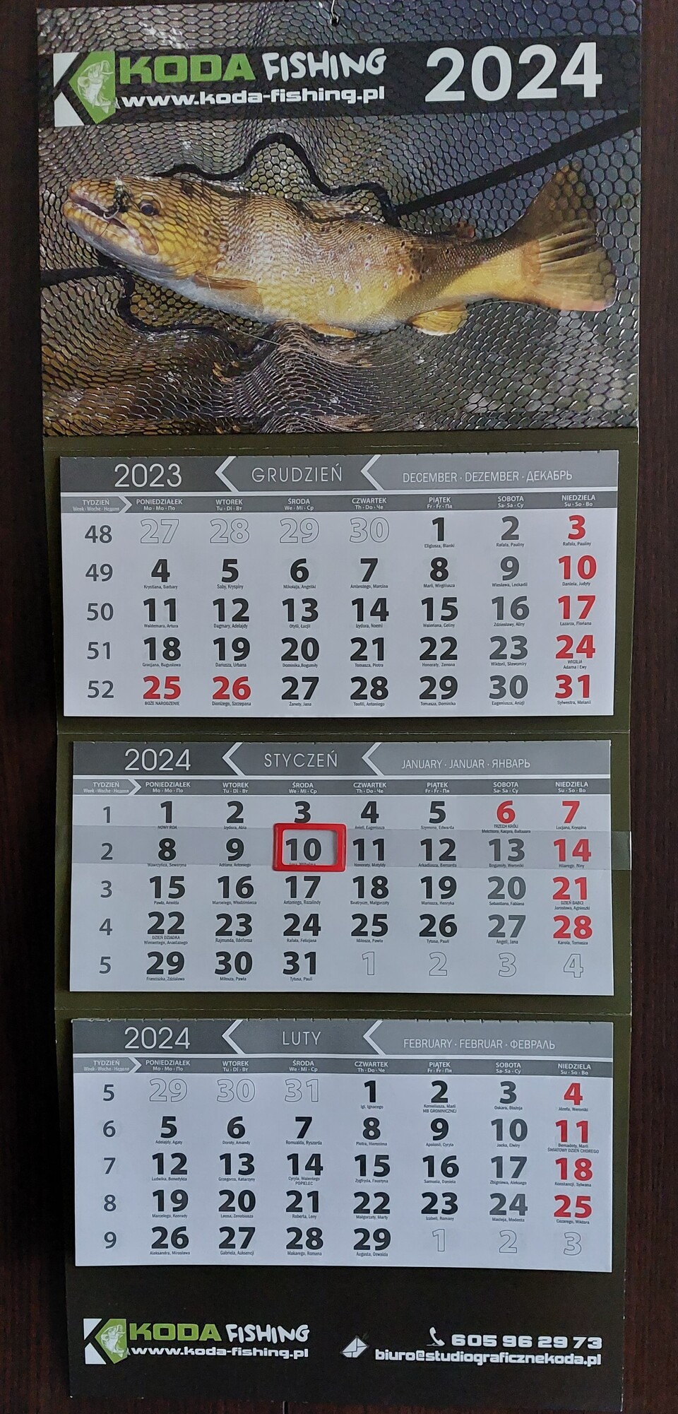 Kalendarz KODA-FISHING na 2024 .