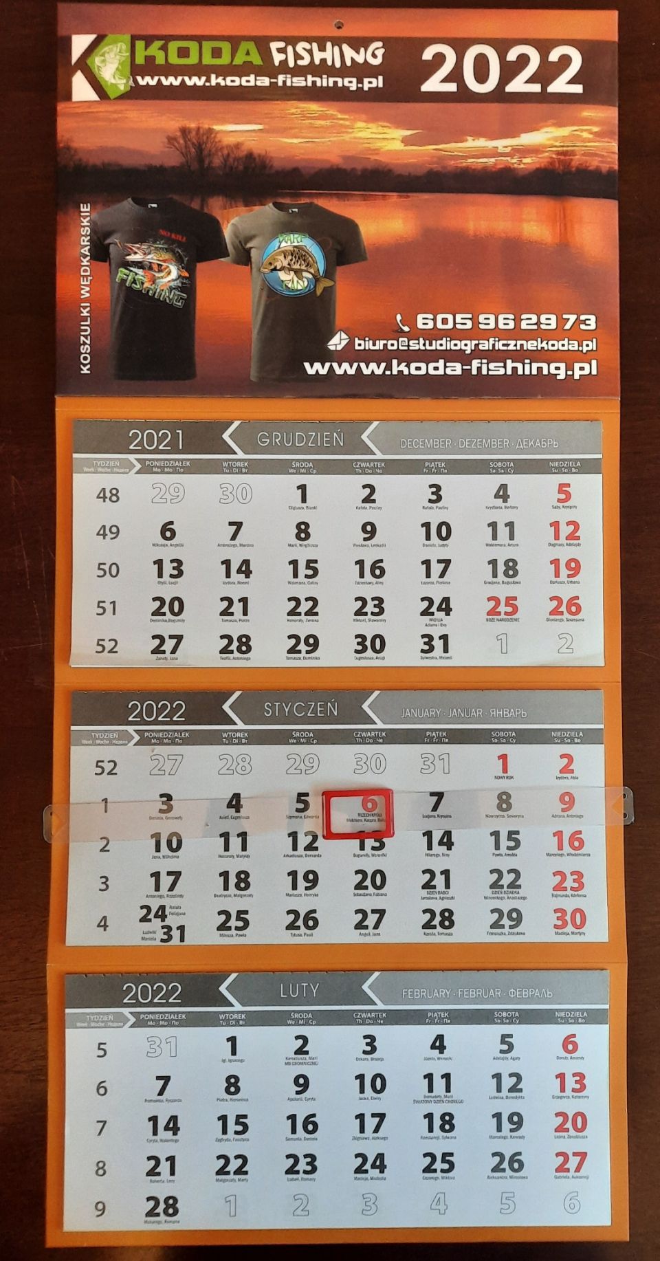 I N F O R M A C J A  dla członków i sympatyków Koda-Fishing ,są już kalendarze na rok 2022.:star: